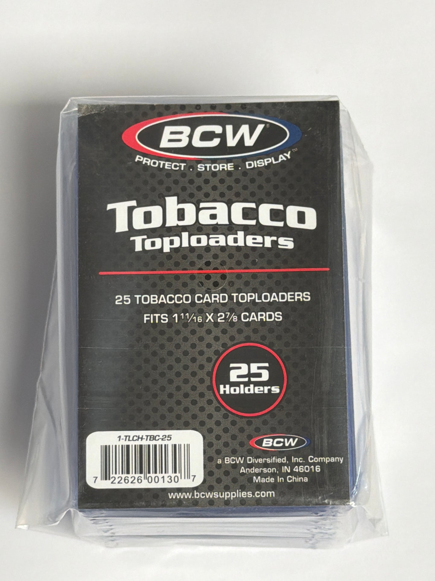 BCW Tobacco Toploaders - 25 Count - Fits 1 11/16” x 2 7/8” Cards