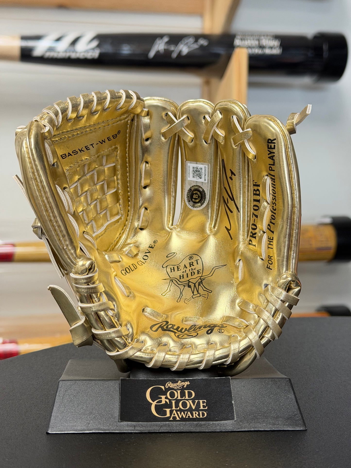 Mauricio Dubon Autographed Miniature Rawlings Gold Glove Award