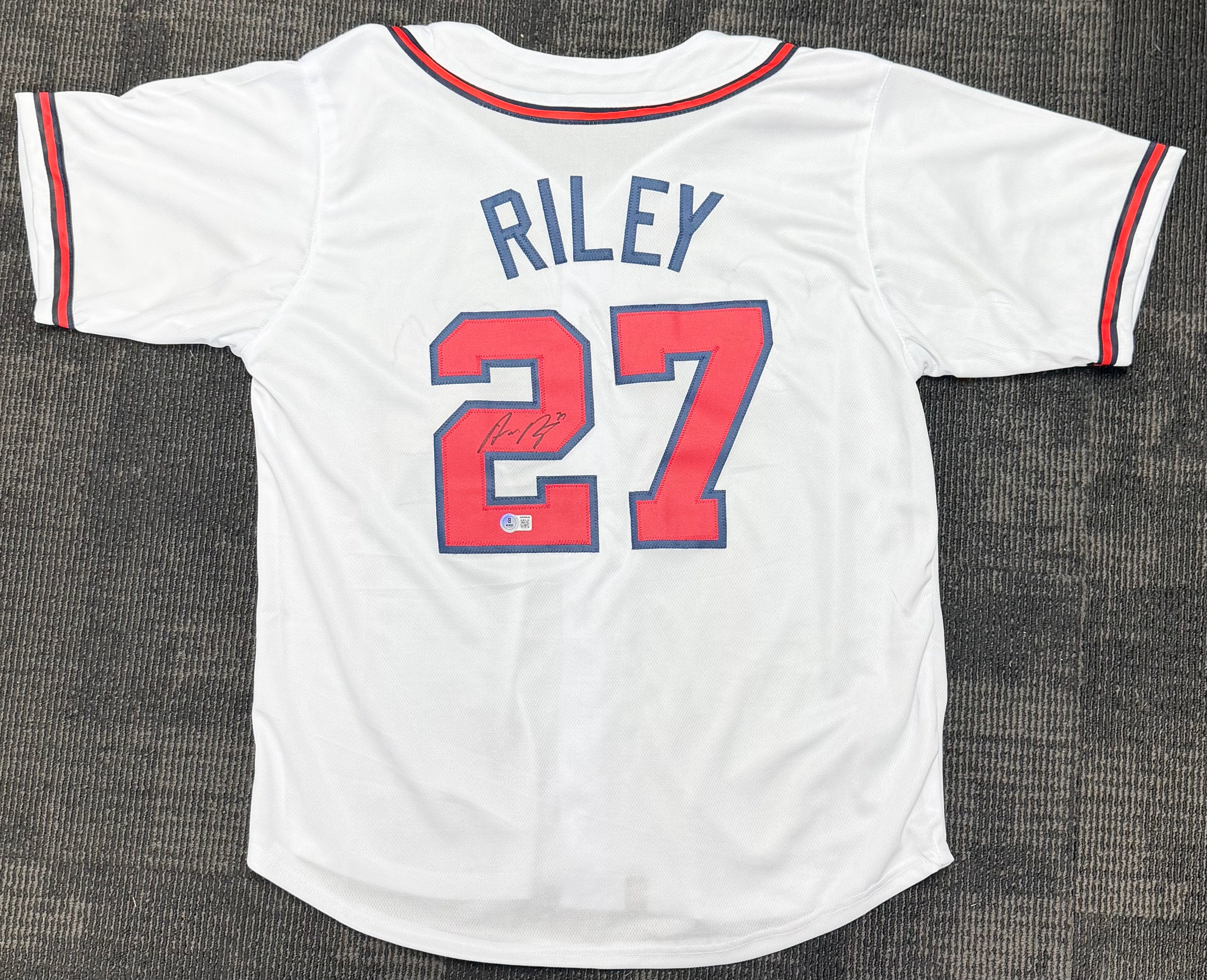 Austin Riley #27 Autographed Atlanta Braves White Custom Jersey