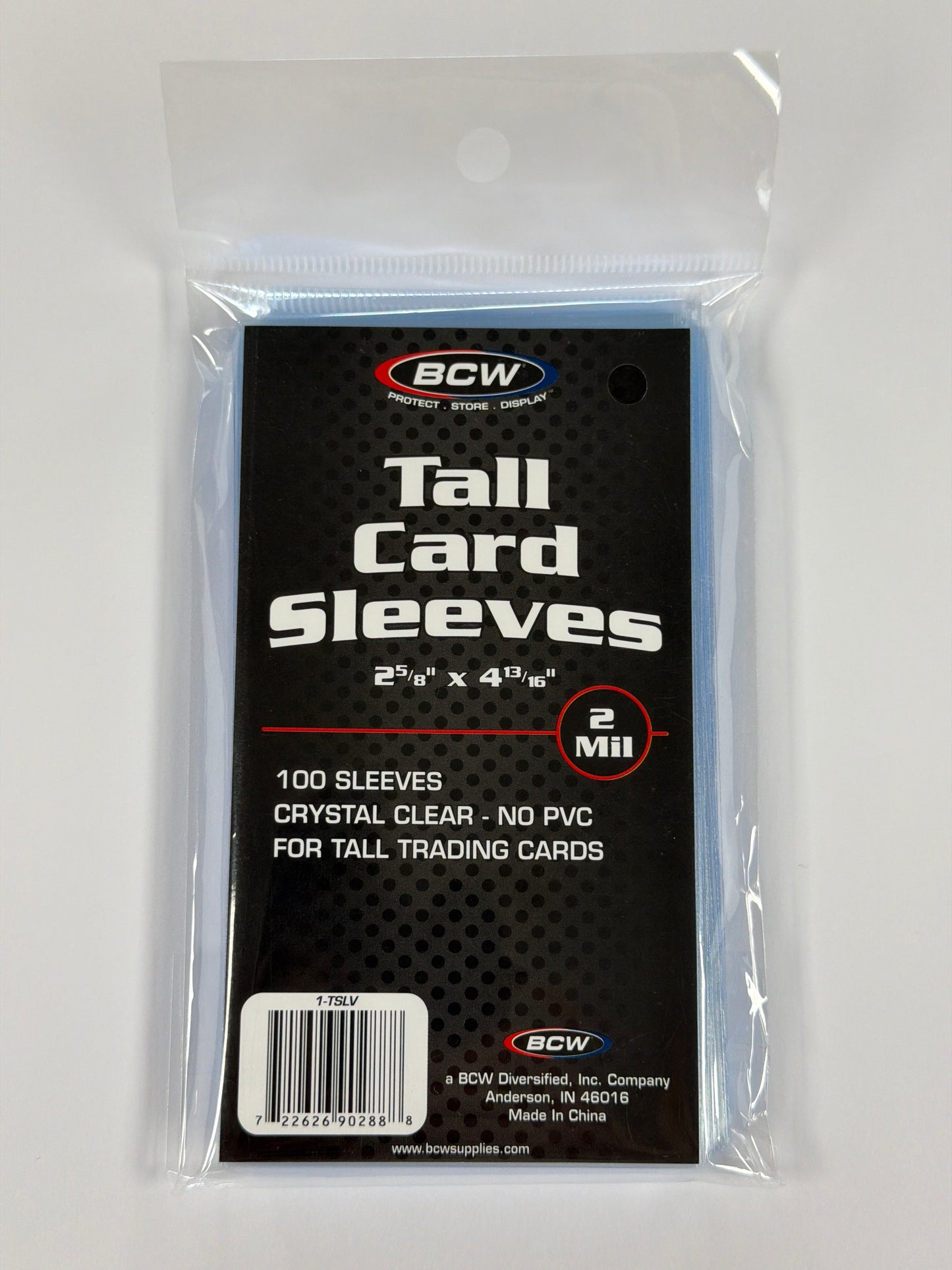 BCW Tall Card Sleeves 2 5/8” x 4 13/16” 100 Sleeves