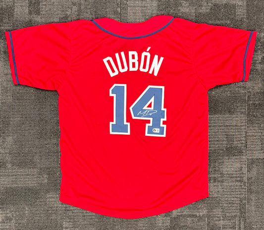 Mauricio Dubon #14 Autographed Atlanta Braves Red Custom Jersey