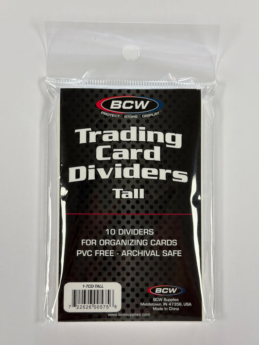 BCW Trading Card Dividers Tall - 10 Dividers