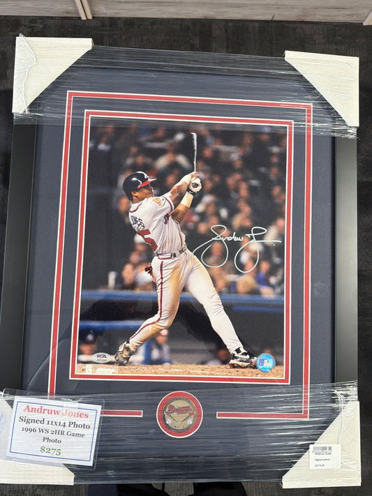 Andrew jones signed 11*14 96 Ws 2 HR game