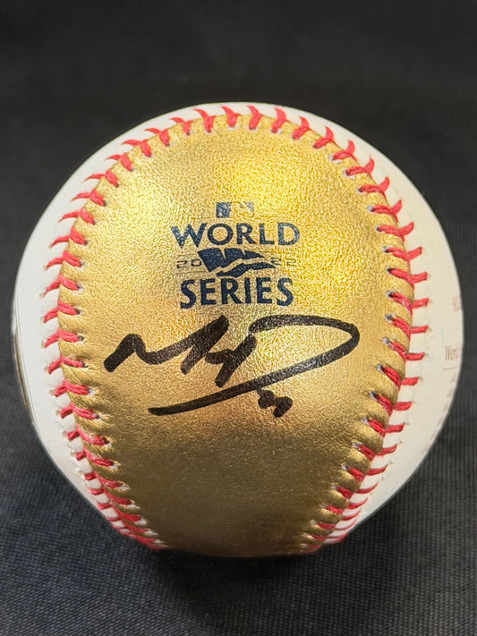 Mauricio Dubon Autographed 2022 Gold&White Rawlings World Series Baseball