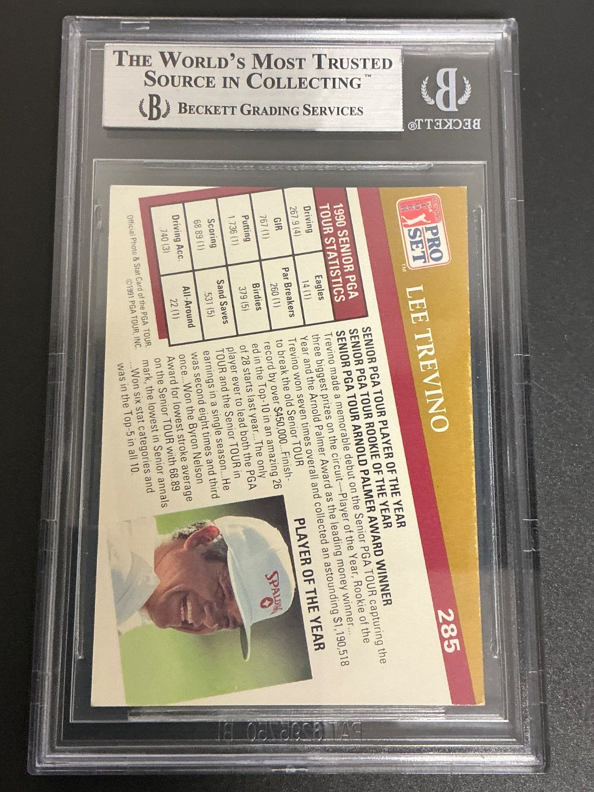 1991 Pro Set #285 Lee Trevino Signed Auto Beckett Slabbed 422