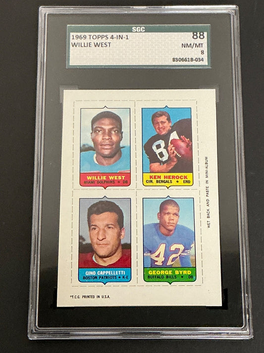 1969 Topps 4-in-1 Willie West Gino Cappelletti SGC 8 NM/MT 034
