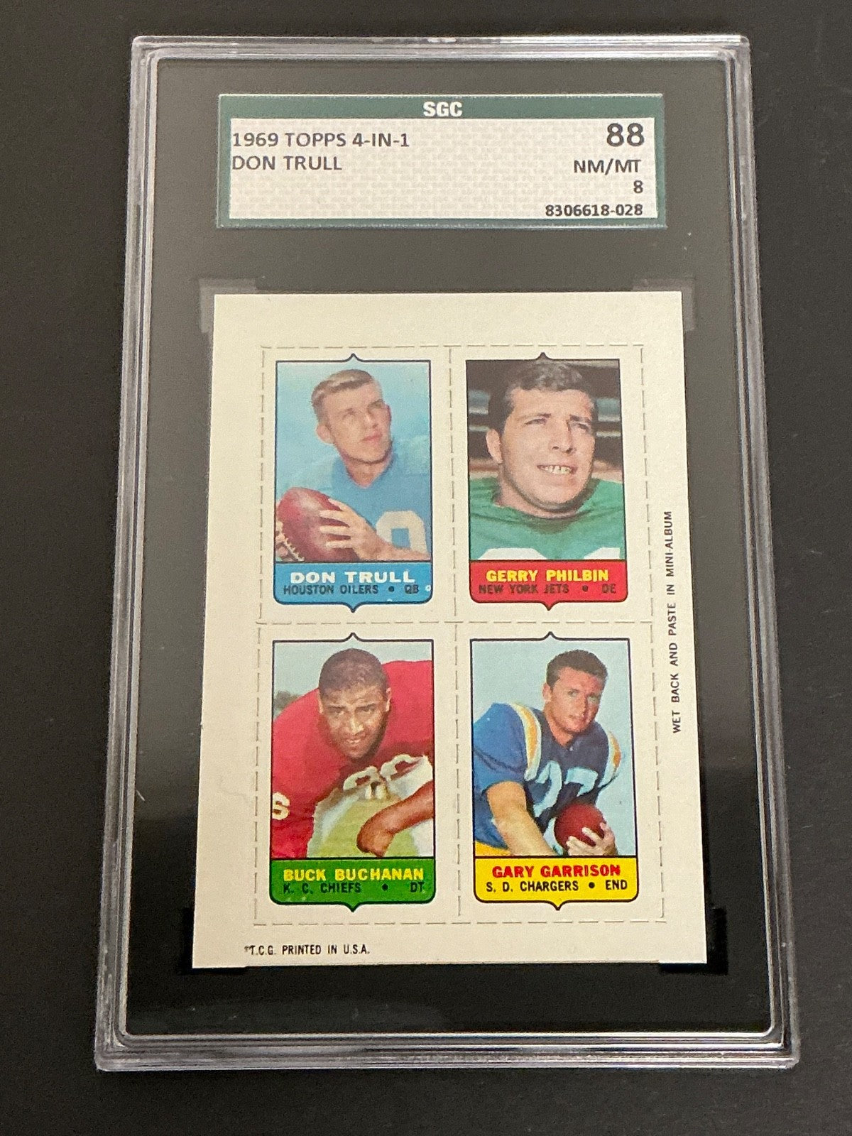 1969 Topps 4-in-1 Don Trull Buck Buchanan SGC 8 NM/MT 028