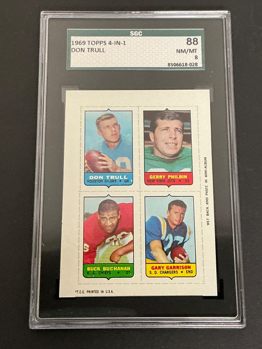 1969 Topps 4-in-1 Don Trull Buck Buchanan SGC 8 NM/MT 028