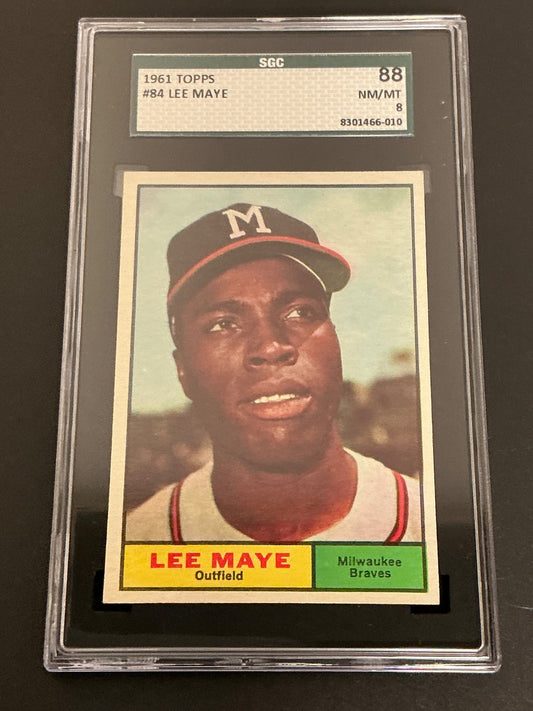 1961 Topps #84 Lee Maye Braves SGC 8 NM/MT 010