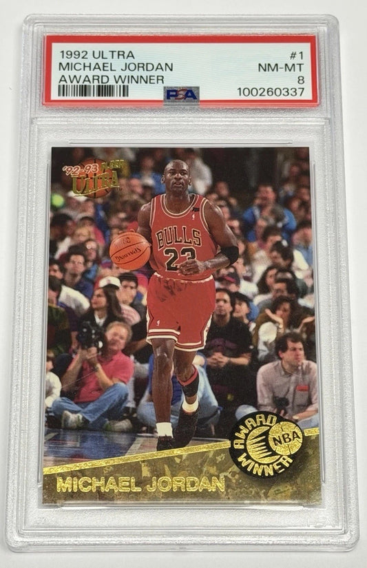 1992-93 Fleer Ultra - Award Winner Michael Jordan Bulls #1 PSA 8 NM-MT 337
