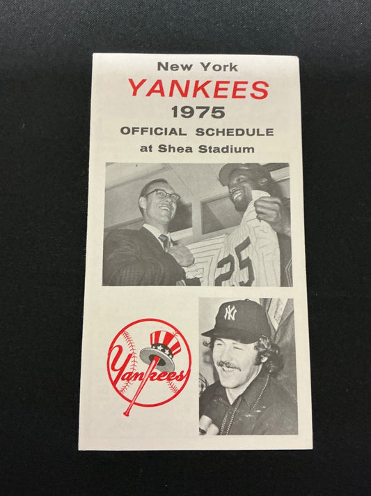 1975 Official New York Yankees Pocket Schedule at Shea Stadium