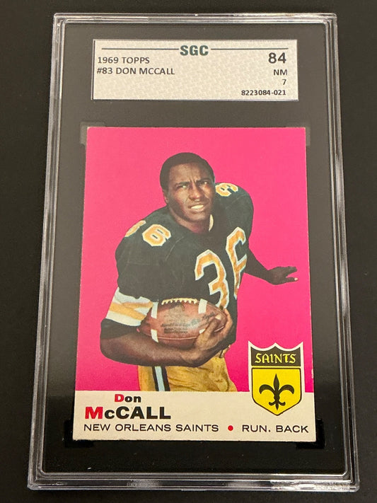 1969 Topps #83 Don McCall Saints SGC 7 NM 021