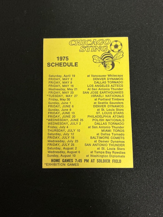 1975 Chicago Sting Soccer Pocket Schedule