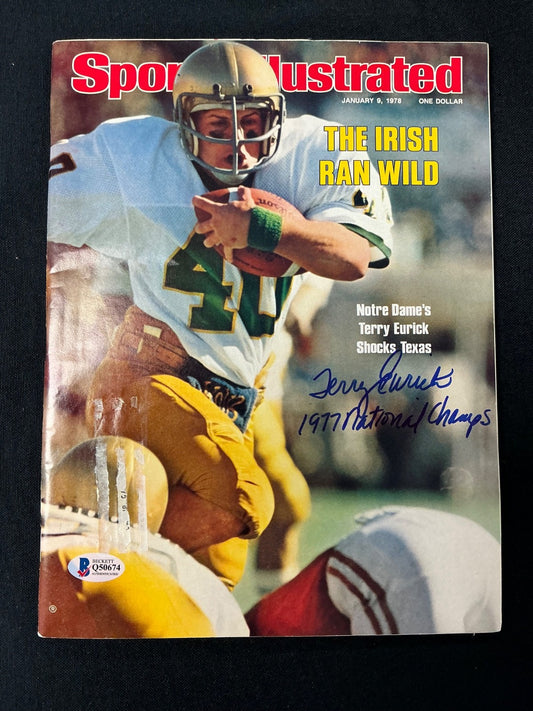 Terry Eurick Notre Dame Signed Auto Inscribed 1978 Sports Illustrated BAS COA 