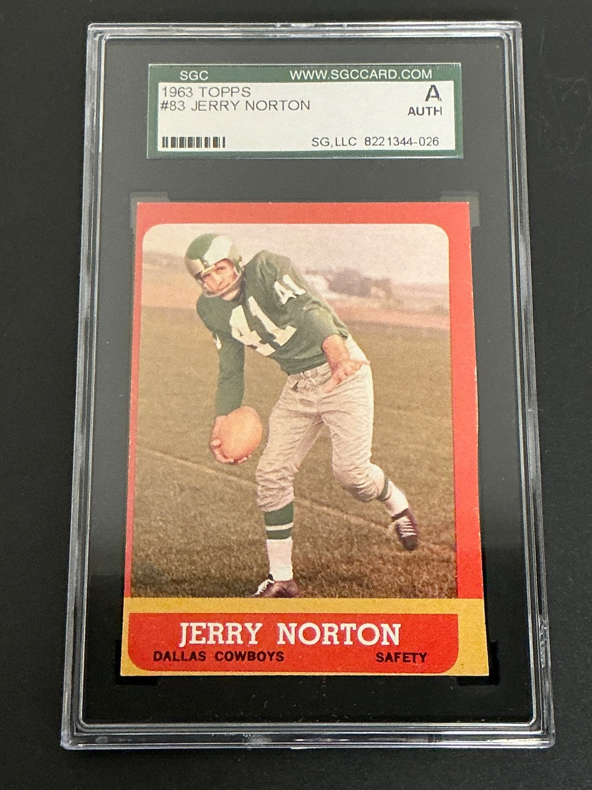 1963 Topps #83 Jerry Norton Cowboys SGC Authentic 026