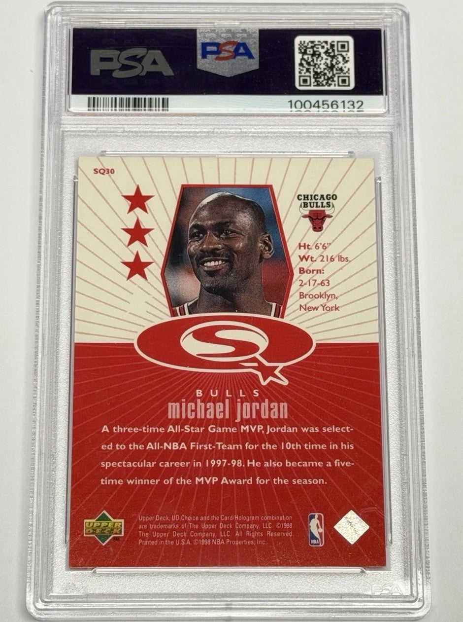 1998-99 Upper Deck UD Choice Starquest Michael Jordan #SQ30 Red PSA 8 NM-MT 132