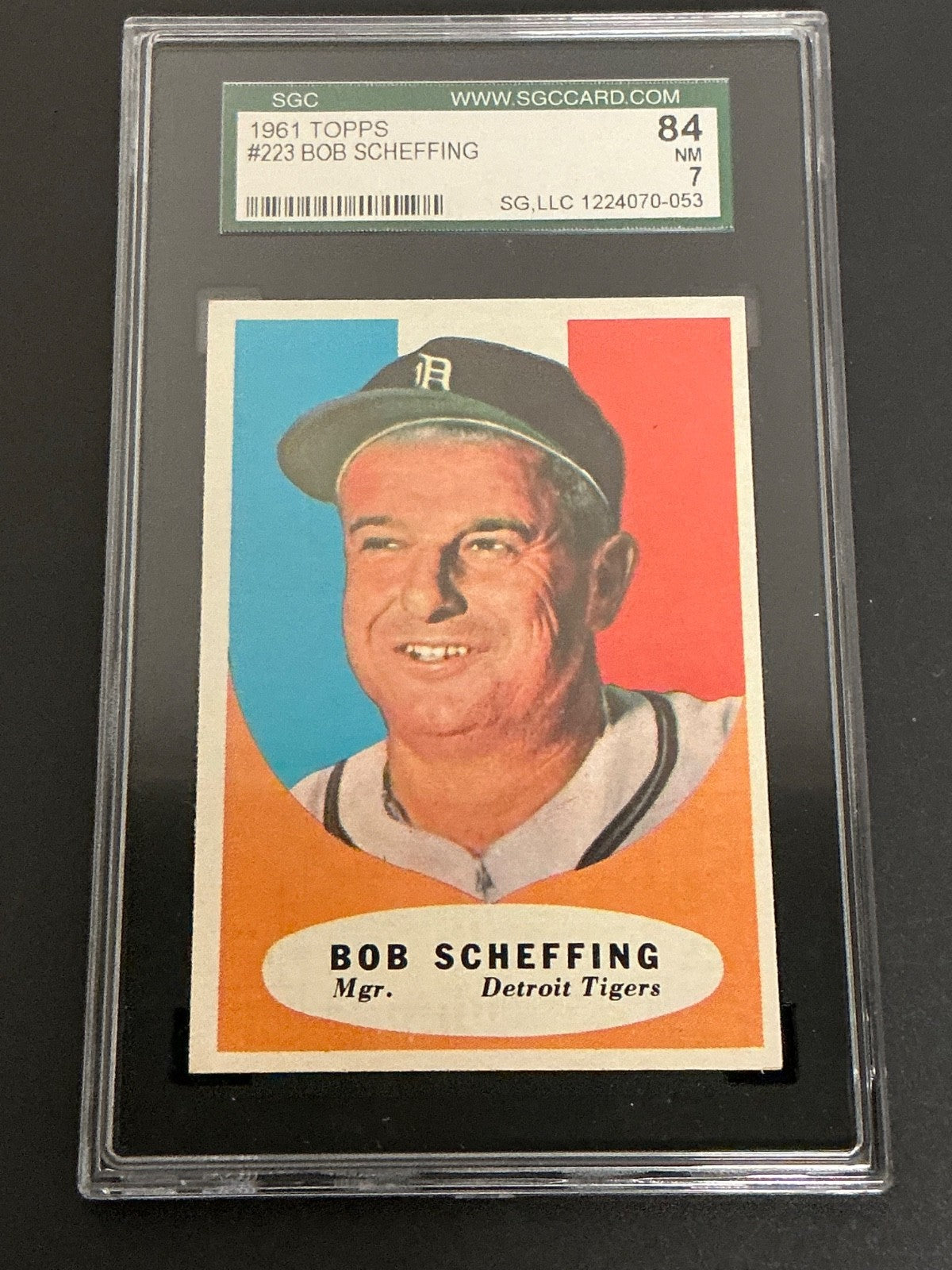 1961 Topps #233 Bob Scheffing Tigers SGC 7 NM 053