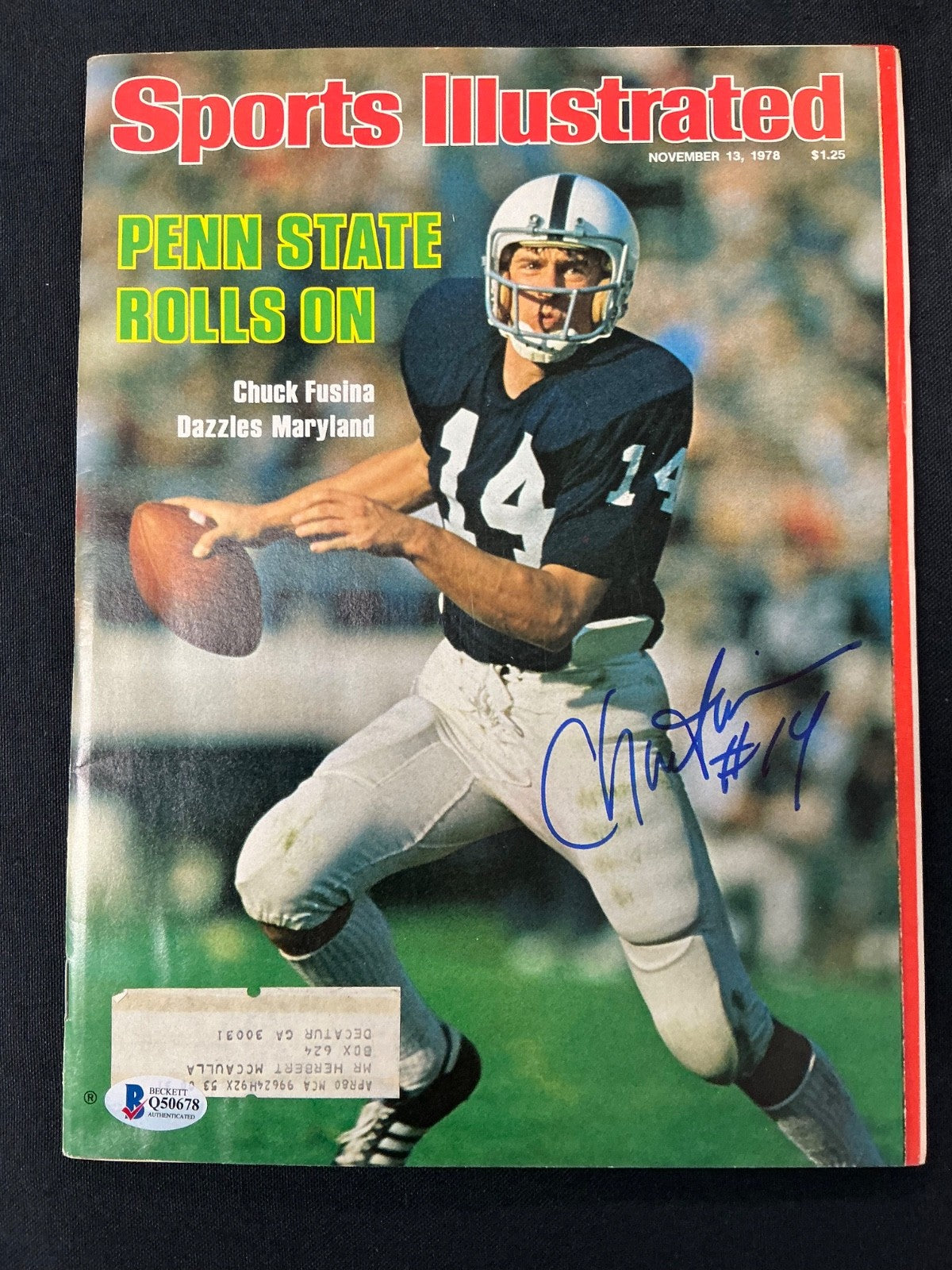 Chuck Fusina Penn State Signed Auto 1978 Sports Illustrated BAS COA 678 