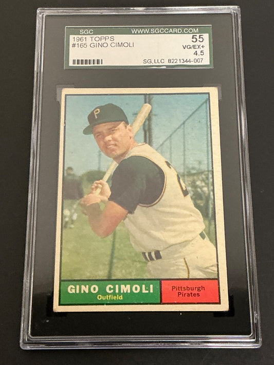 1961 Topps #165 Gino Cimoli Pirates SGC 4.5 VG/EX+ 007