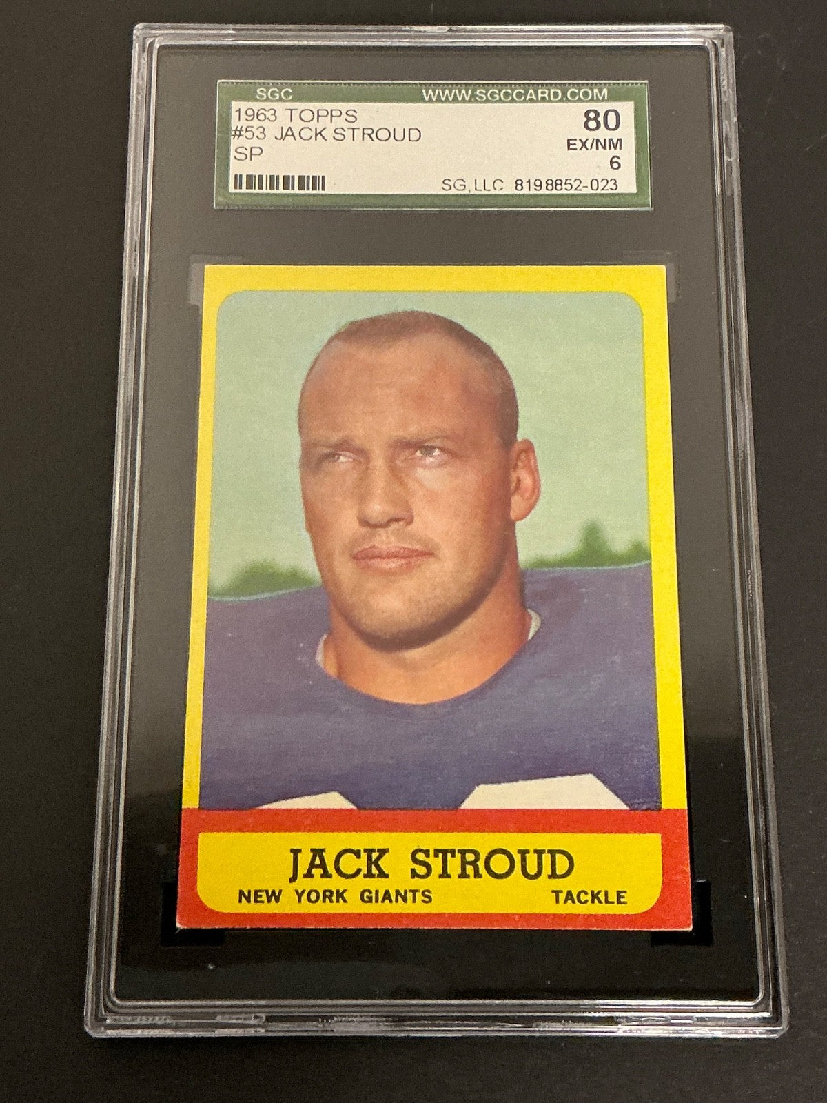 1963 Topps #53 Jack Stroud SP Giants SGC 6 EX/NM 023