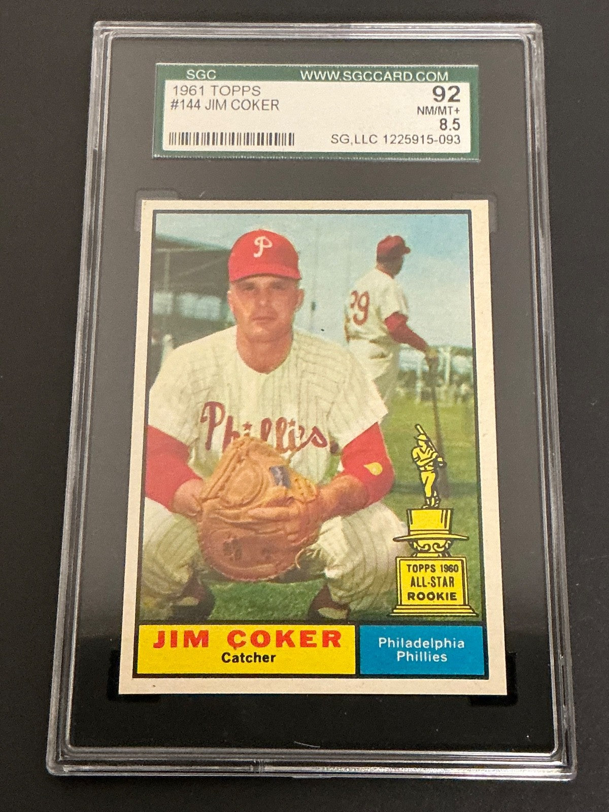1961 Topps #144 Jim Coker Phillies SGC 8.5 NM/MT 093