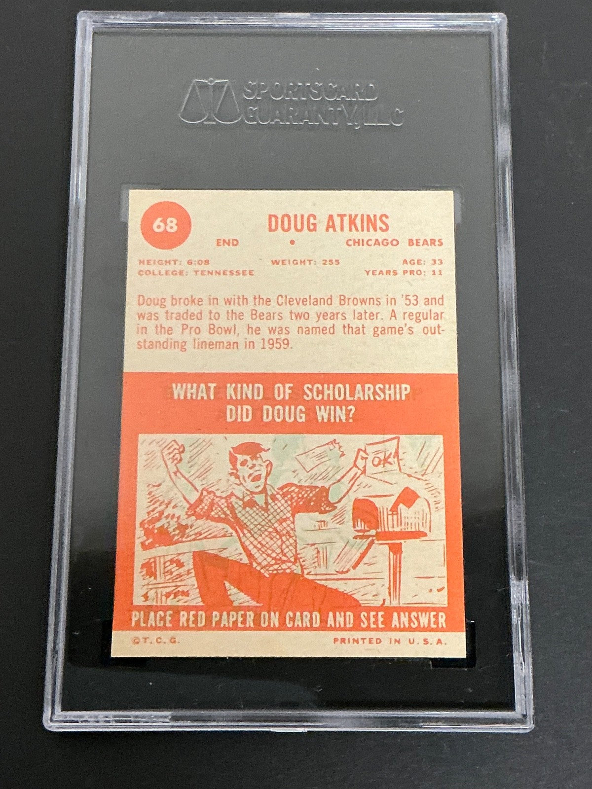 1963 Topps #68 Doug Atkins Bears SGC 7 NM 021