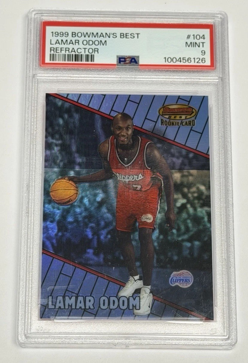 1999 Bowman's Best Lamar Odom Clippers #104 Refractor /400 (RC) PSA 9 MINT 126