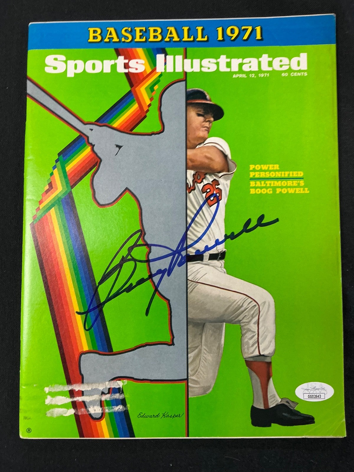 Boog Powell Orioles Signed Auto 1971 Sports Illustrated Magazine JSA COA 643