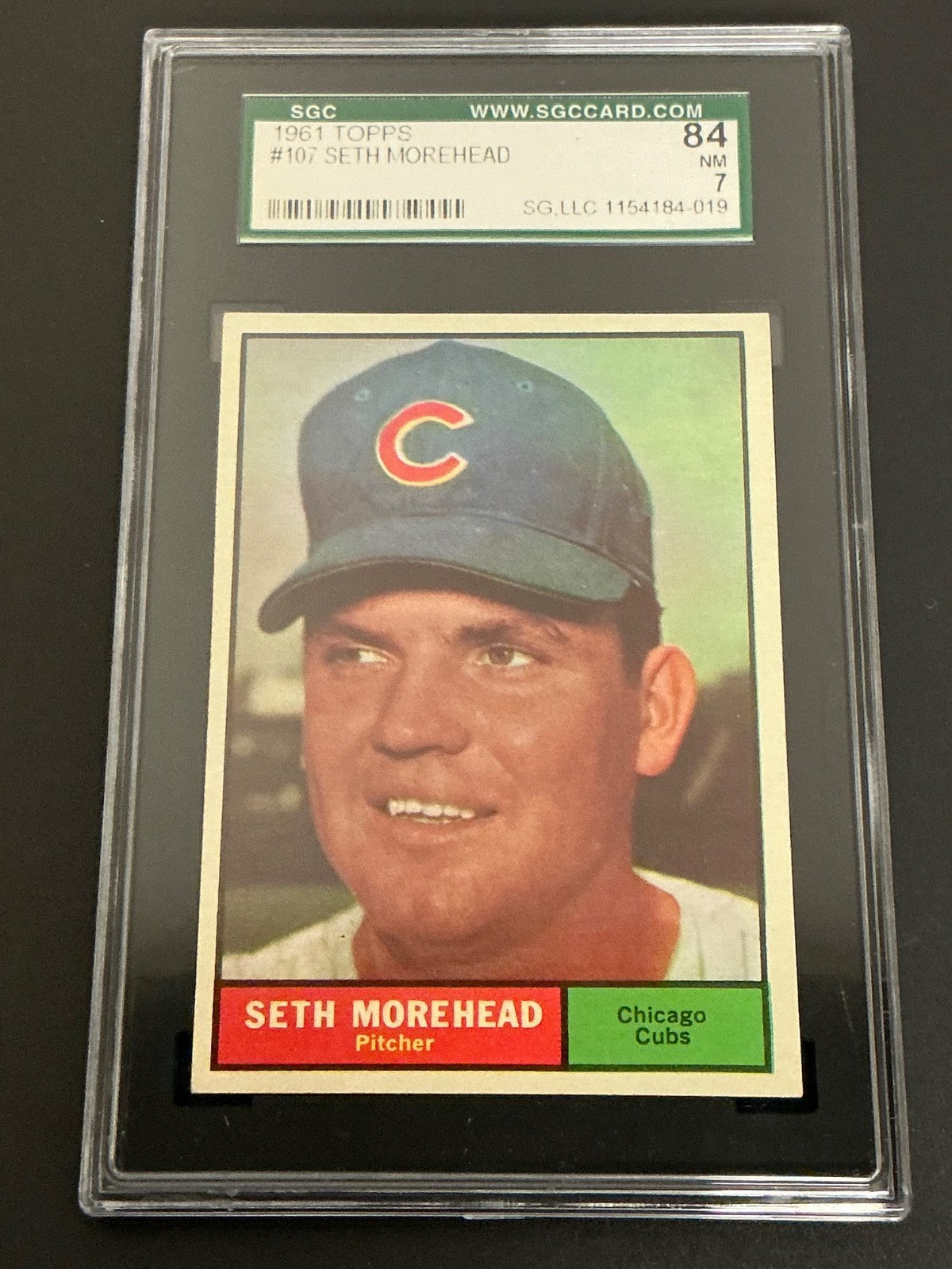 1961 Topps #107 Seth Morehead Cubs SGC 7 NM 019