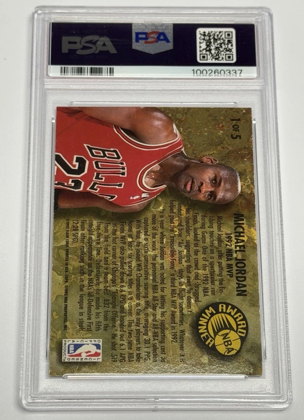 1992-93 Fleer Ultra - Award Winner Michael Jordan Bulls #1 PSA 8 NM-MT 337