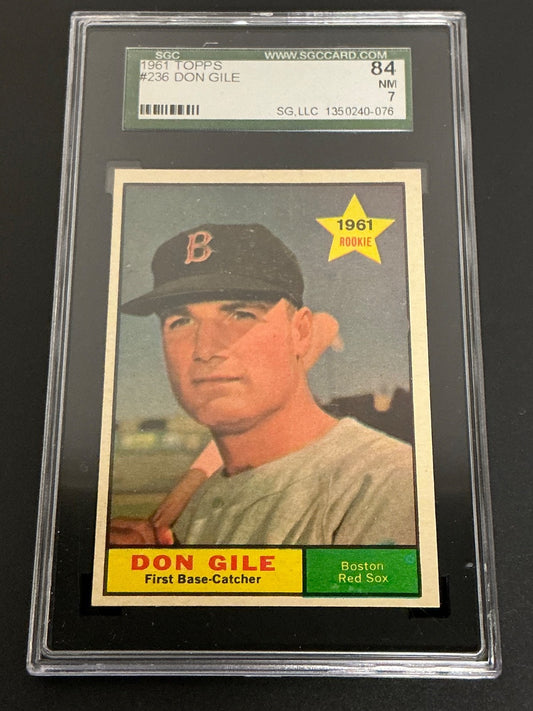 1961 Topps #236 Don Gile Red Sox RC SGC 7 NM 076