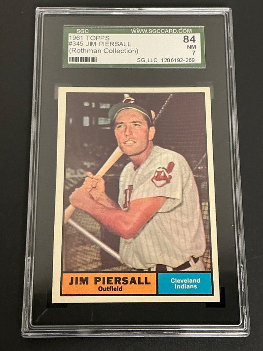 1961 Topps #345 Jim Piersall Indians (Rothman Collection) SGC 7 NM 269