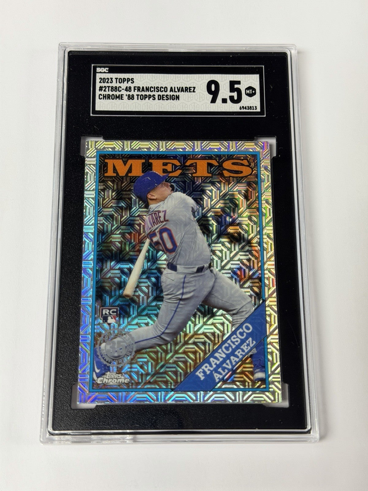 2023 TOPPS #2T88C-48 FRANCISCO ALVAREZ SGC 9.5 MT+ CHROME 88’ TOPPS DESIGN 813