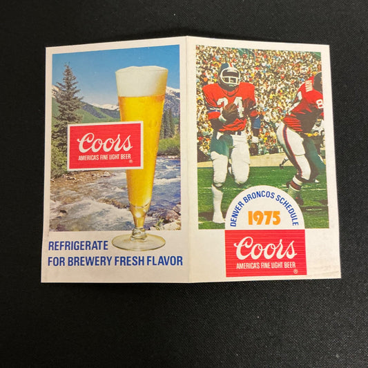1975 Denver Broncos Football Pocket Schedule 