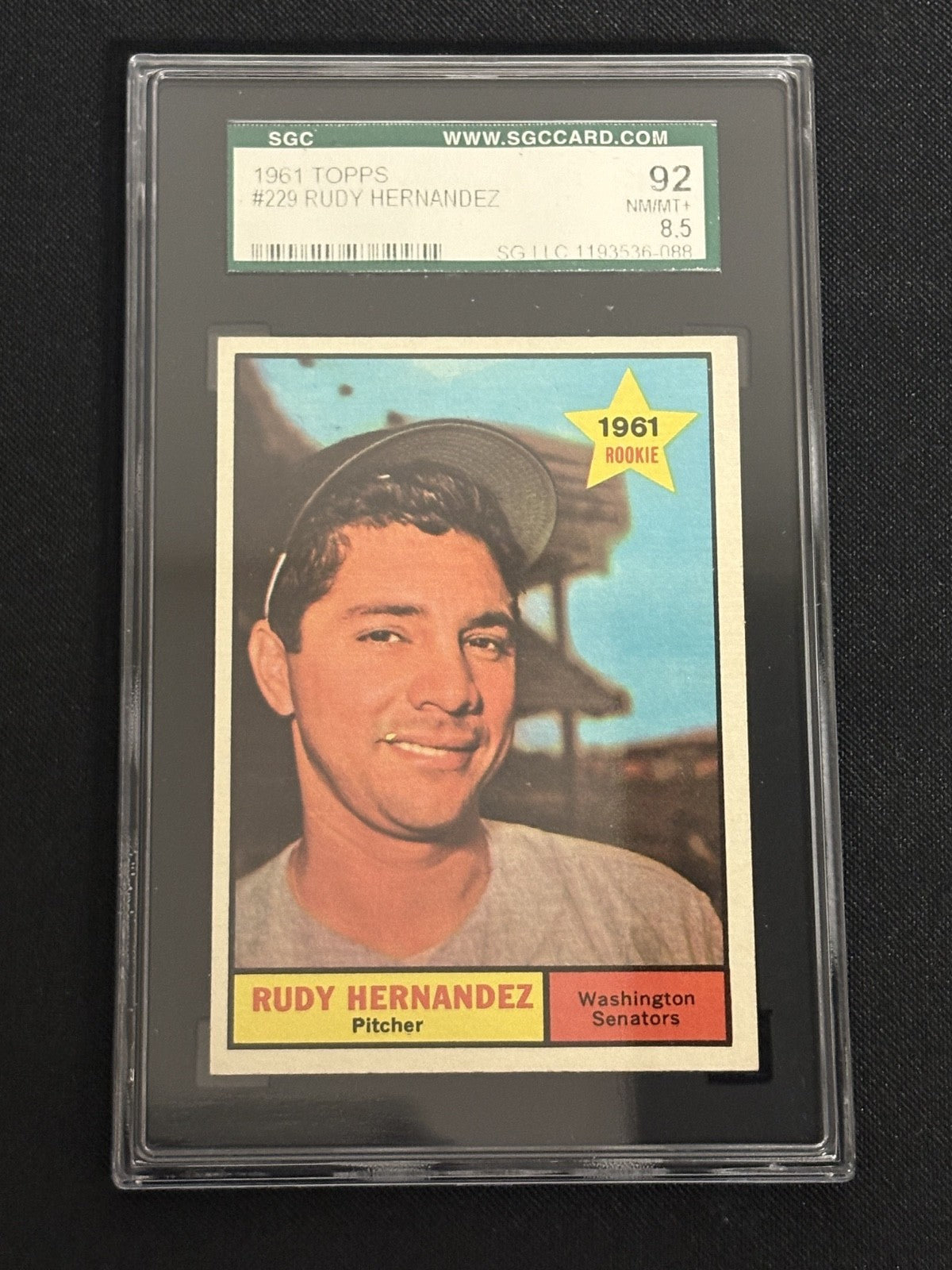 1961 Topps #229 Rudy Hernandez Senators SGC 8.5 NM/MT+ 088