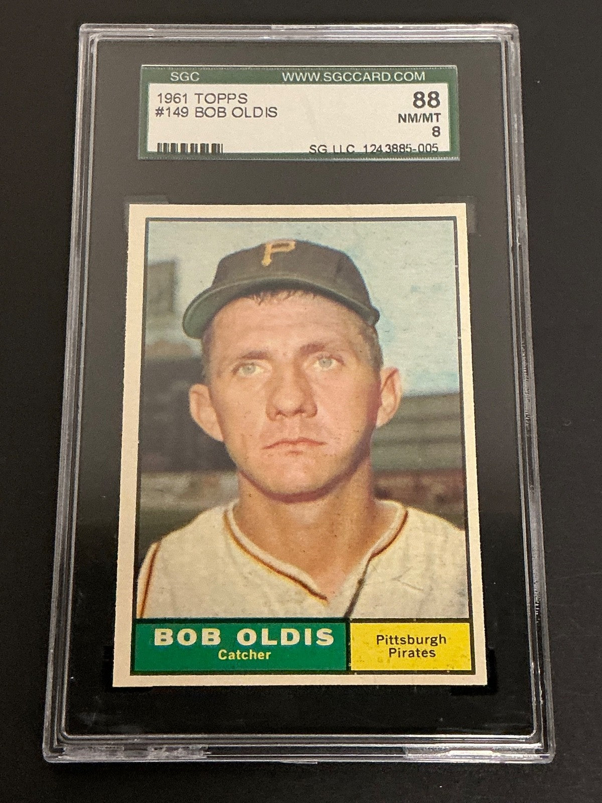 1961 Topps #149 Bob Oldis Pirates SGC 8 NM/MT 005
