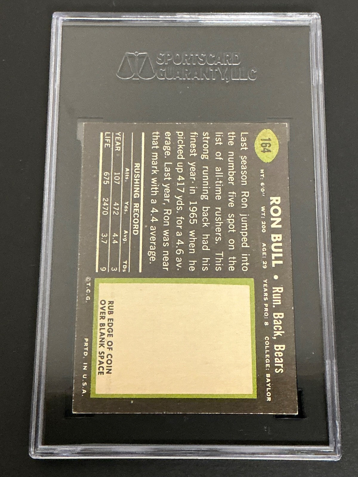 1969 Topps #164 Ron Bull Bears SGC 5.5 EX+ 015