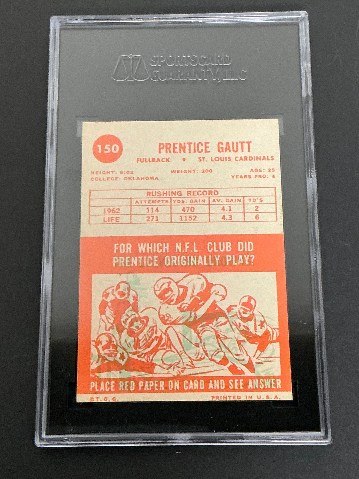 1963 Topps #150 Prentice Gautt SGC 5.5 EX+ 018