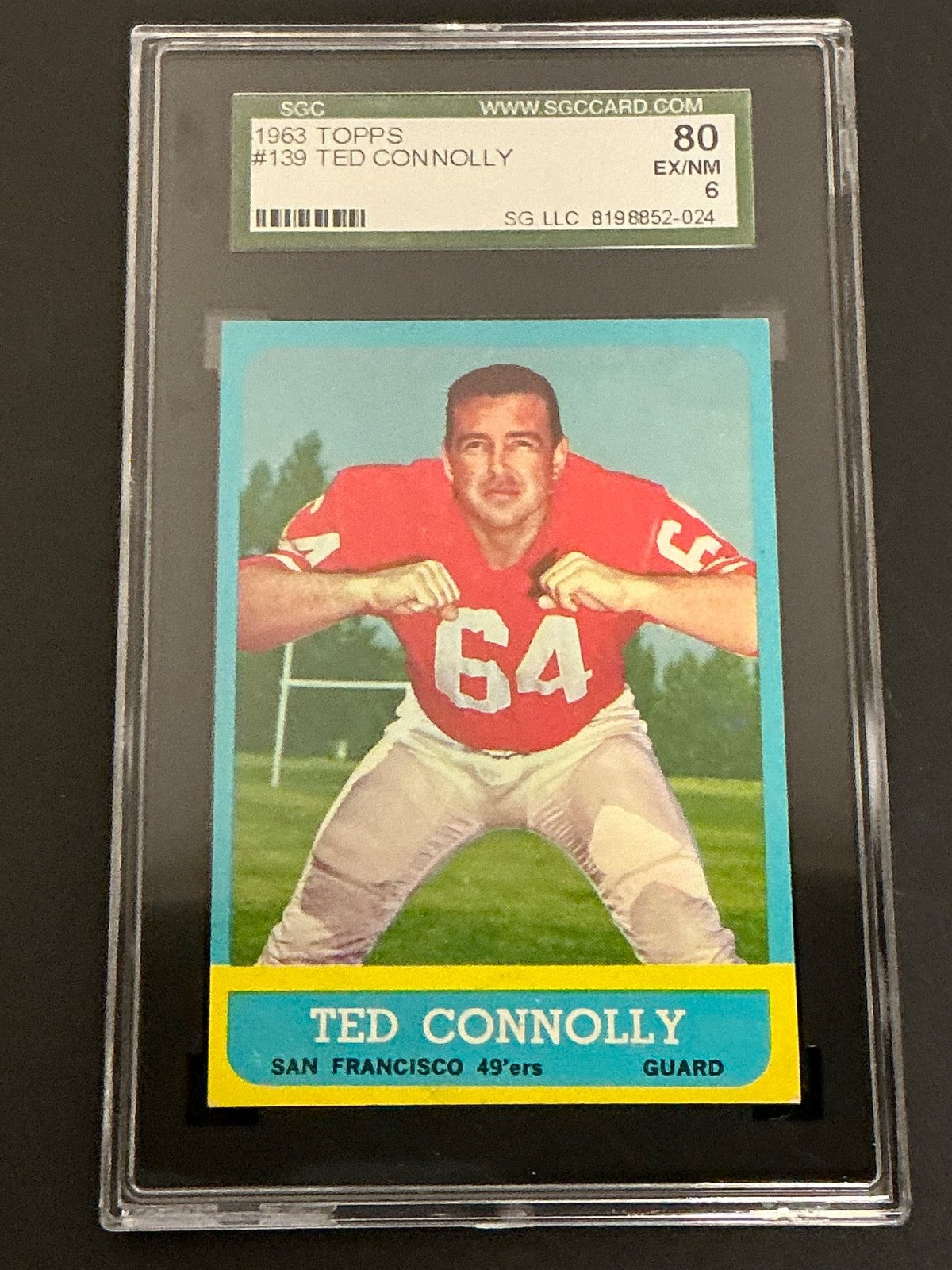1963 Topps #139 Ted Connolly 49'ers SGC 6 EX/NM 024