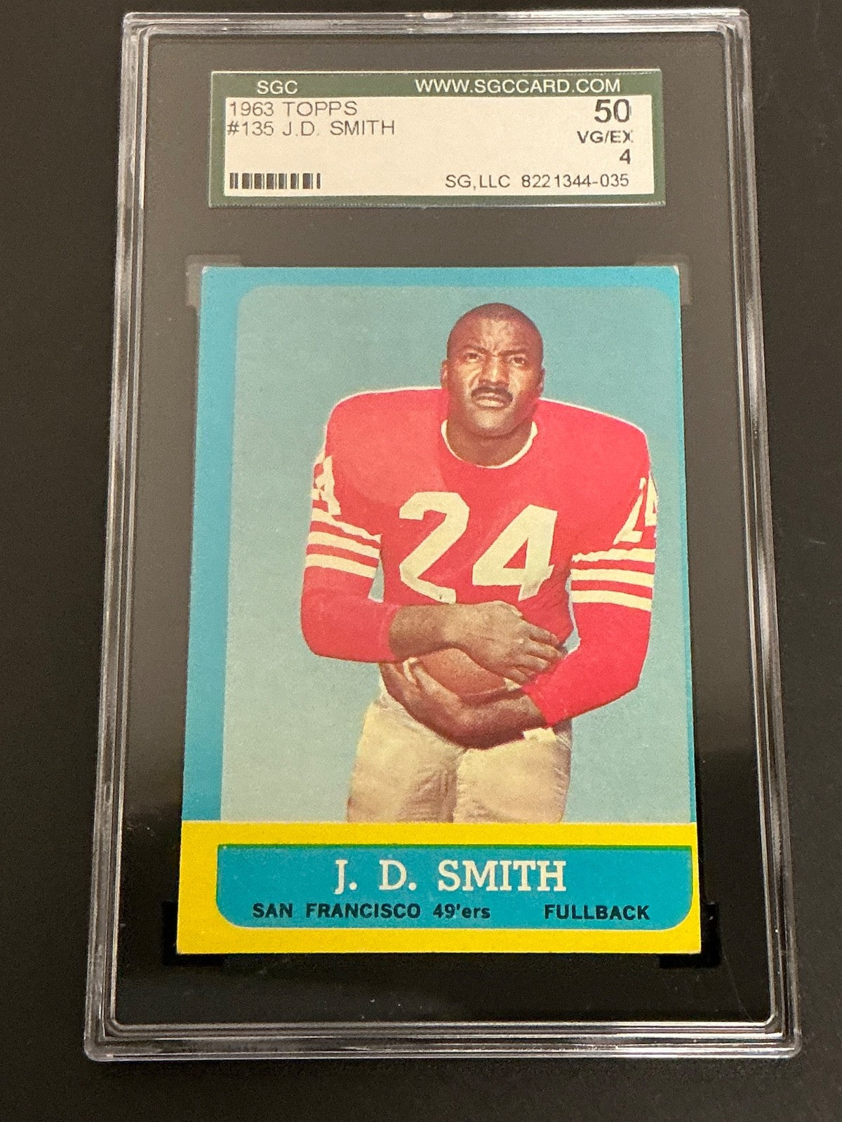 1963 Topps #135 J.D. Smith 49'ers SGC 4 VG/EX 035