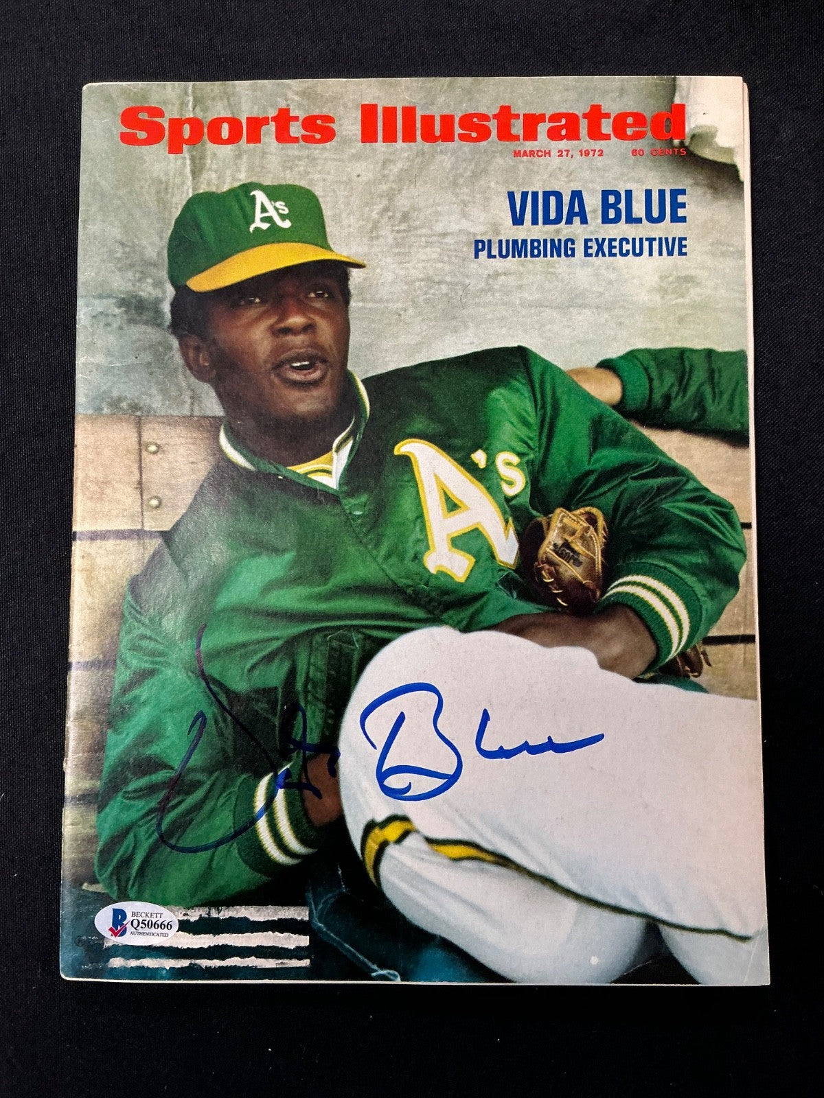 Vida Blue Oakland A's Signed Auto 1972 Sports Illustrated Magazine BAS COA 666