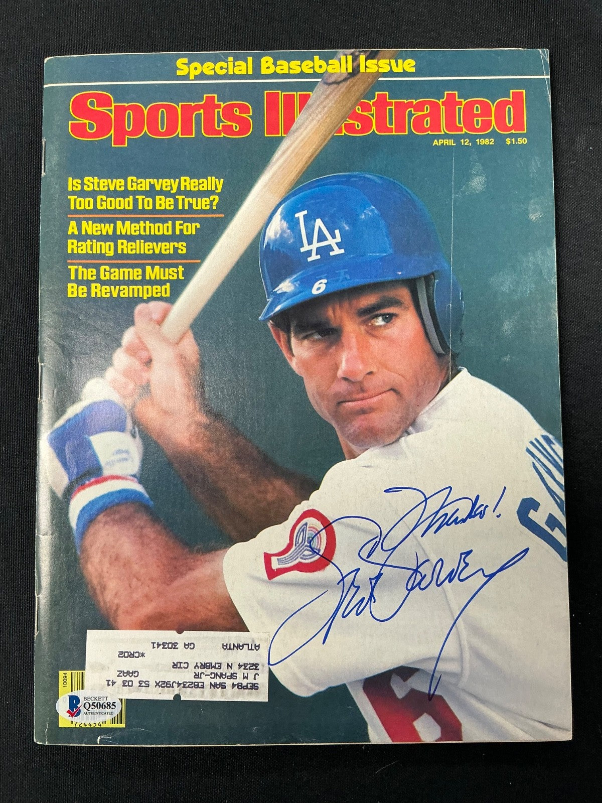 Steve Garvey Dodgers Signed Auto 1982 Sports Illustrated Magazine BAS COA 685
