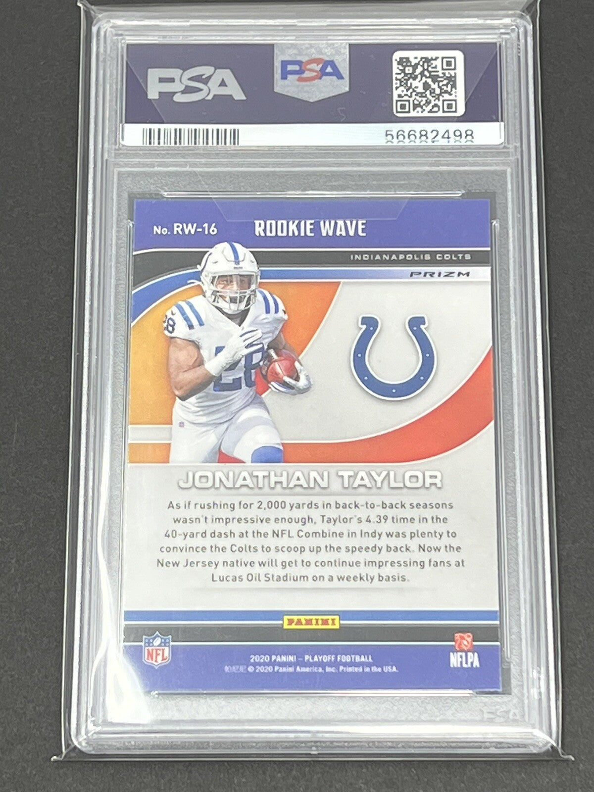 2020 Panini Playoff #RW16 Jonathan Taylor Rookiw Wave BLUE Colts PSA 10 GEM MINT
