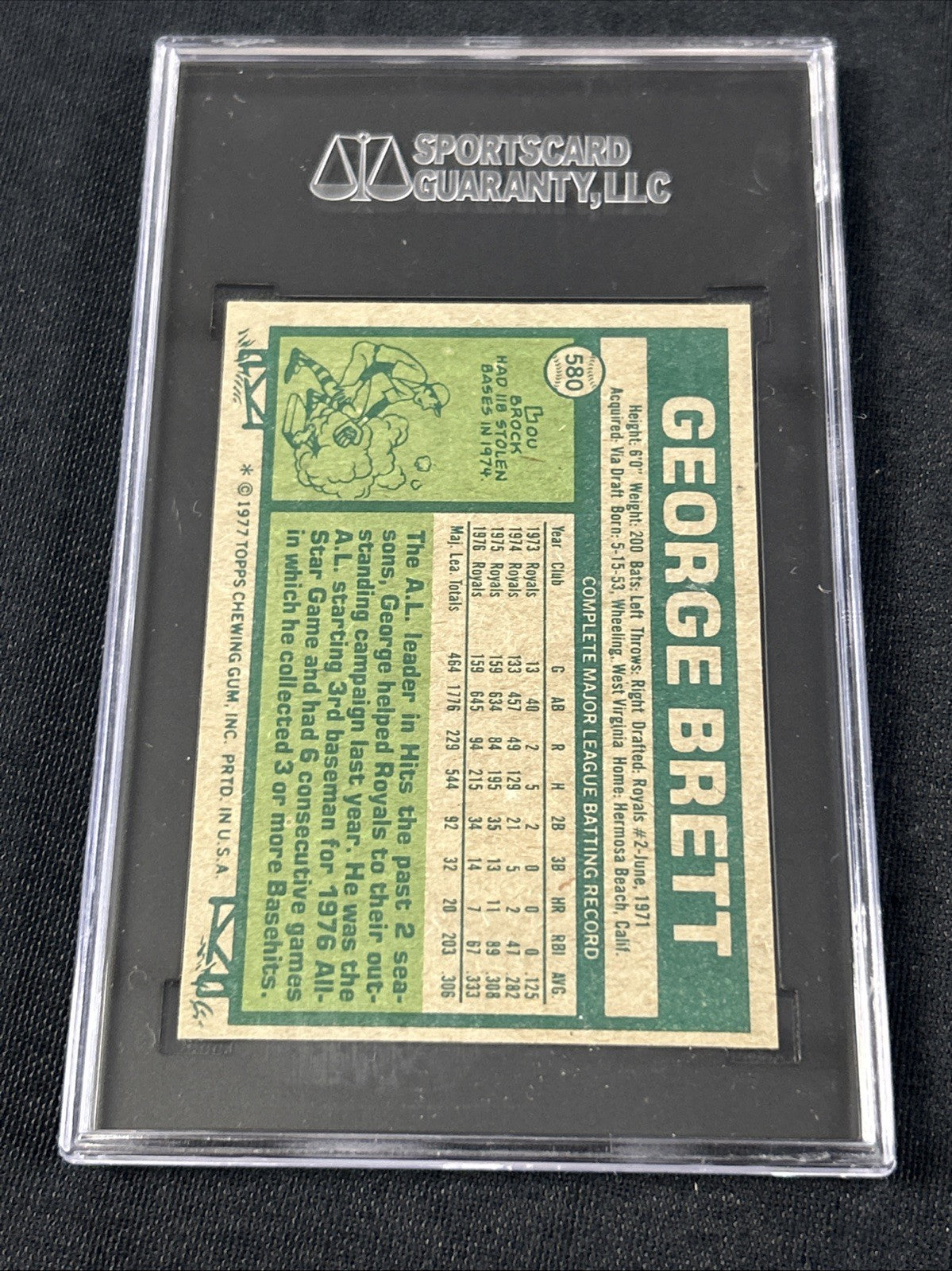 1977 Topps #580 George Brett Kansas City Royals SGC 8 NM/MT 112