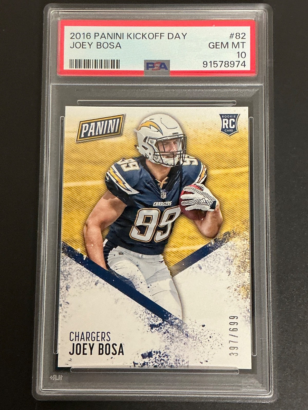 2016 Panini Kickoff Day #82 Joey Bosa RC /699 PSA 10 GEM MT 974