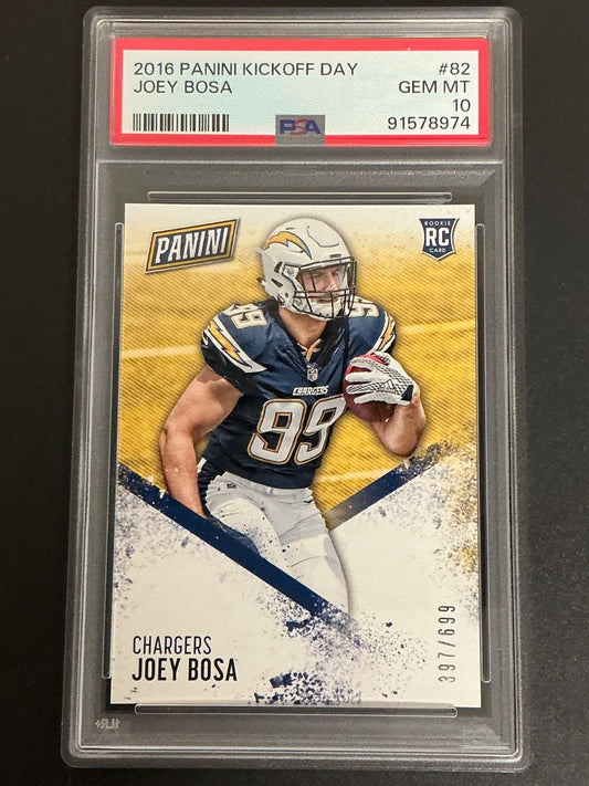 2016 Panini Kickoff Day #82 Joey Bosa RC /699 PSA 10 GEM MT 974
