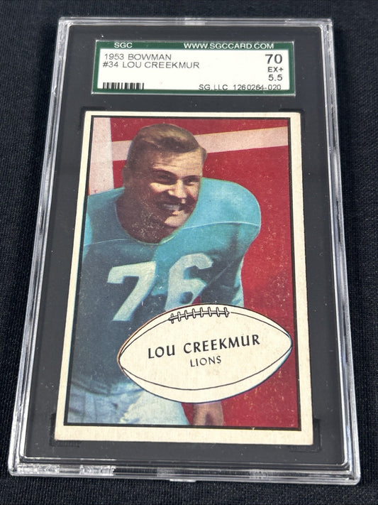 1953 Bowman #34 Lou Creekmur Detroit LionsSGC 5.5 EX+ 020