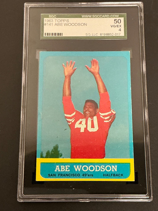 1963 Topps #141 Abe Woodson 49'ers SGC 4 VG/EX 017
