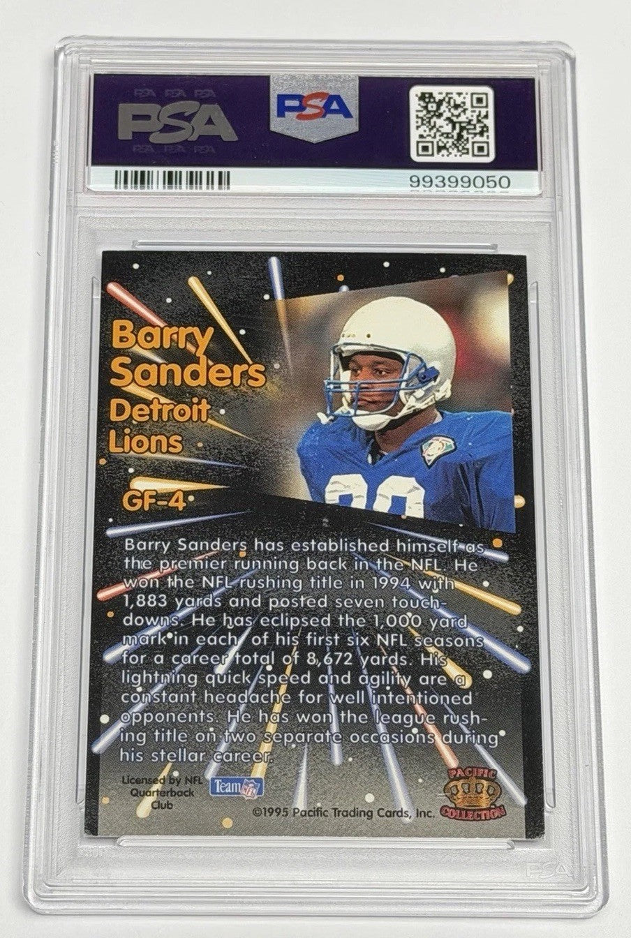 1995 Pacific G-Force Barry Sanders #GF4 PSA 4 VG-EX 050