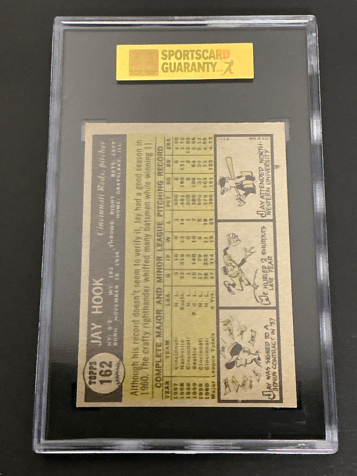 1961 Topps #162 Jay Hook Reds SGC 7 NM 006